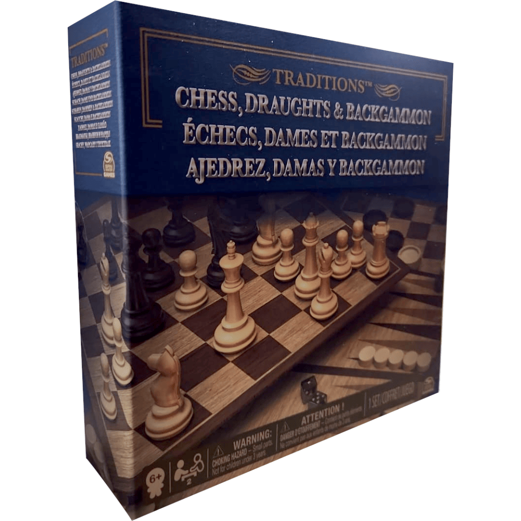 Juego De Mesa -  Cardinal - Pack X 3 Juegos (Ajedrez - Damas - Backgammon)