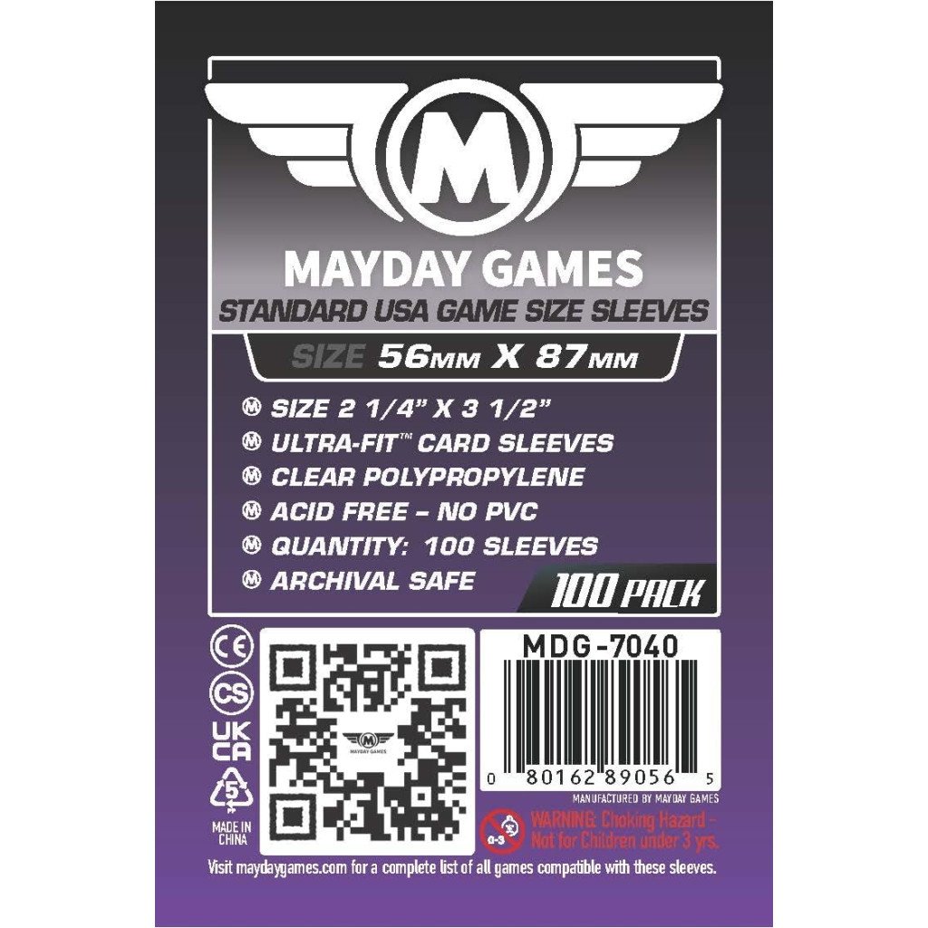 Juego de Cartas -Mayday Games - Funda Standard Usa Morada (Pack 100) STD_56 X 87mm